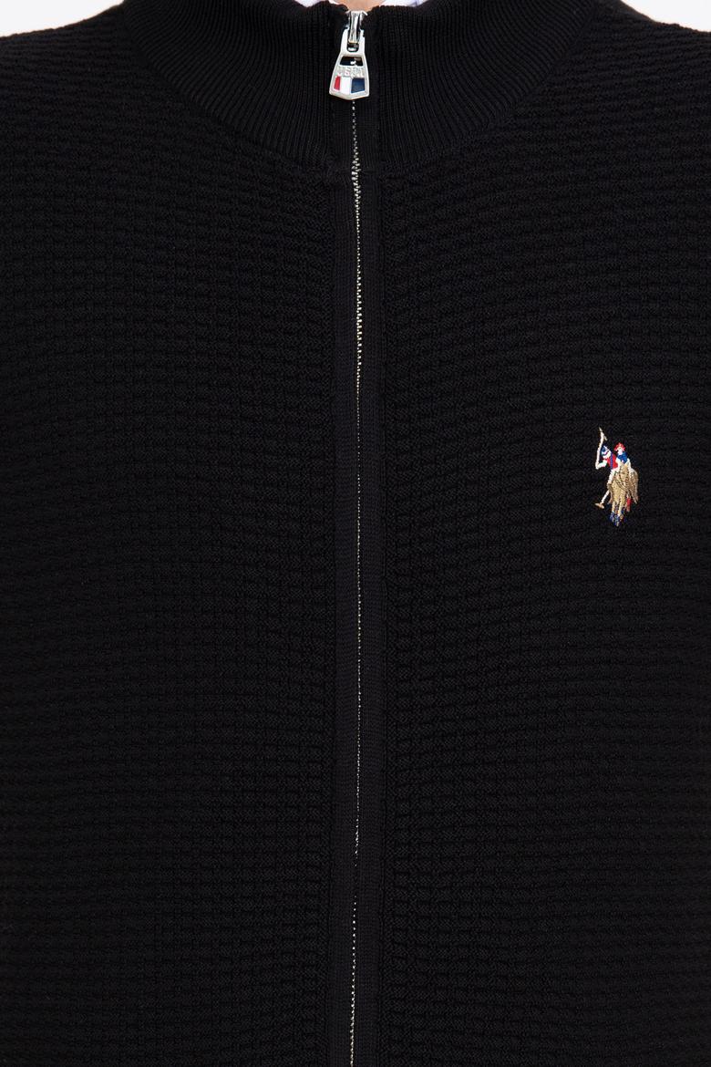 Erkek Siyah Basic Triko Hırka - 50236960010