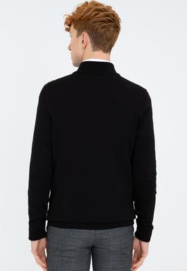 Erkek Siyah Basic Triko Hırka - 50236960010