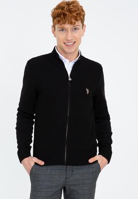 Erkek Siyah Basic Triko Hırka - 50236960010