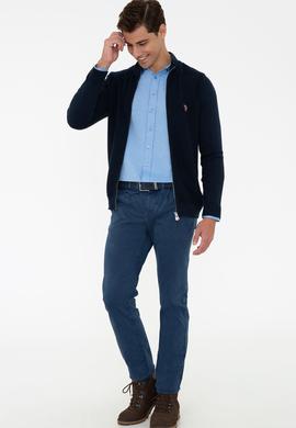 Erkek Lacivert Basic Triko Hırka - 50236960019