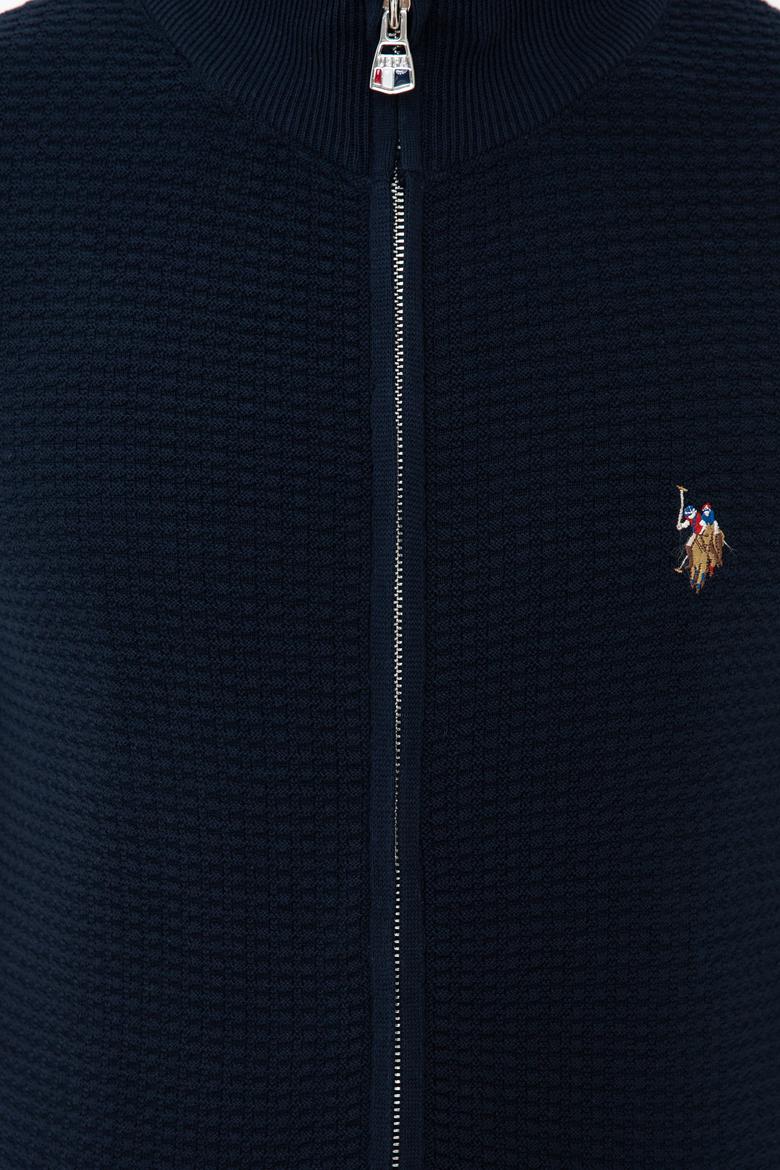 Erkek Lacivert Basic Triko Hırka - 50236960019