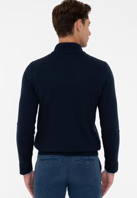 Erkek Lacivert Basic Triko Hırka - 50236960019