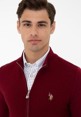 Erkek Bordo Basic Triko Hırka - 50236960028