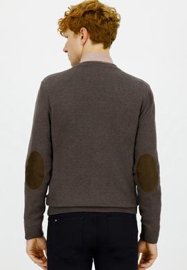 Erkek Kahverengi Basic Triko Hırka - 50236966059