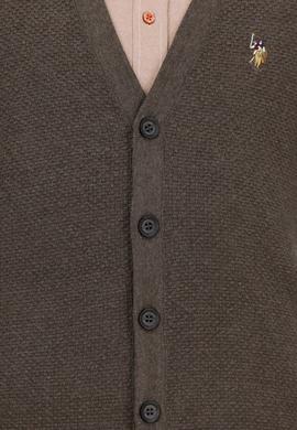 Erkek Kahverengi Basic Triko Hırka - 50236966059