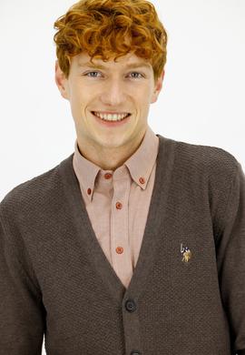 Erkek Kahverengi Basic Triko Hırka - 50236966059