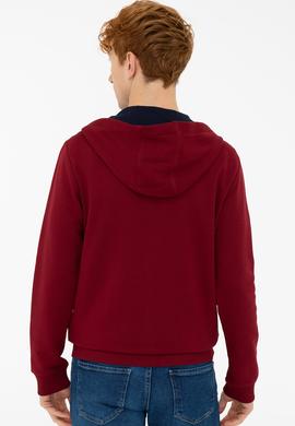 Erkek Bordo Örme Hırka - 50237896041