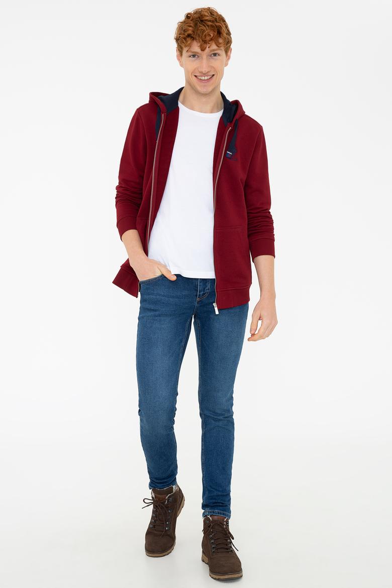 Erkek Bordo Örme Hırka - 50237896041