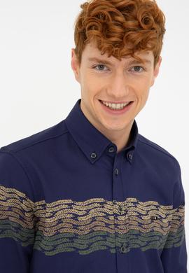 Erkek Lacivert Uzun Kollu Gömlek - 50237909005