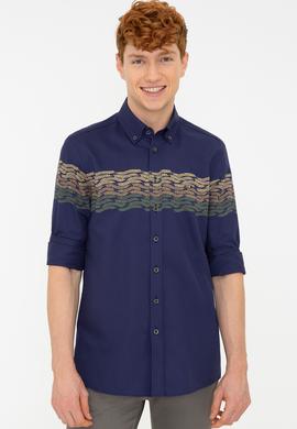Erkek Lacivert Uzun Kollu Gömlek - 50237909005