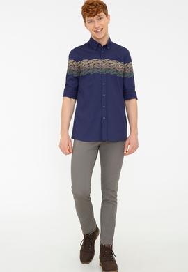 Erkek Lacivert Uzun Kollu Gömlek - 50237909005