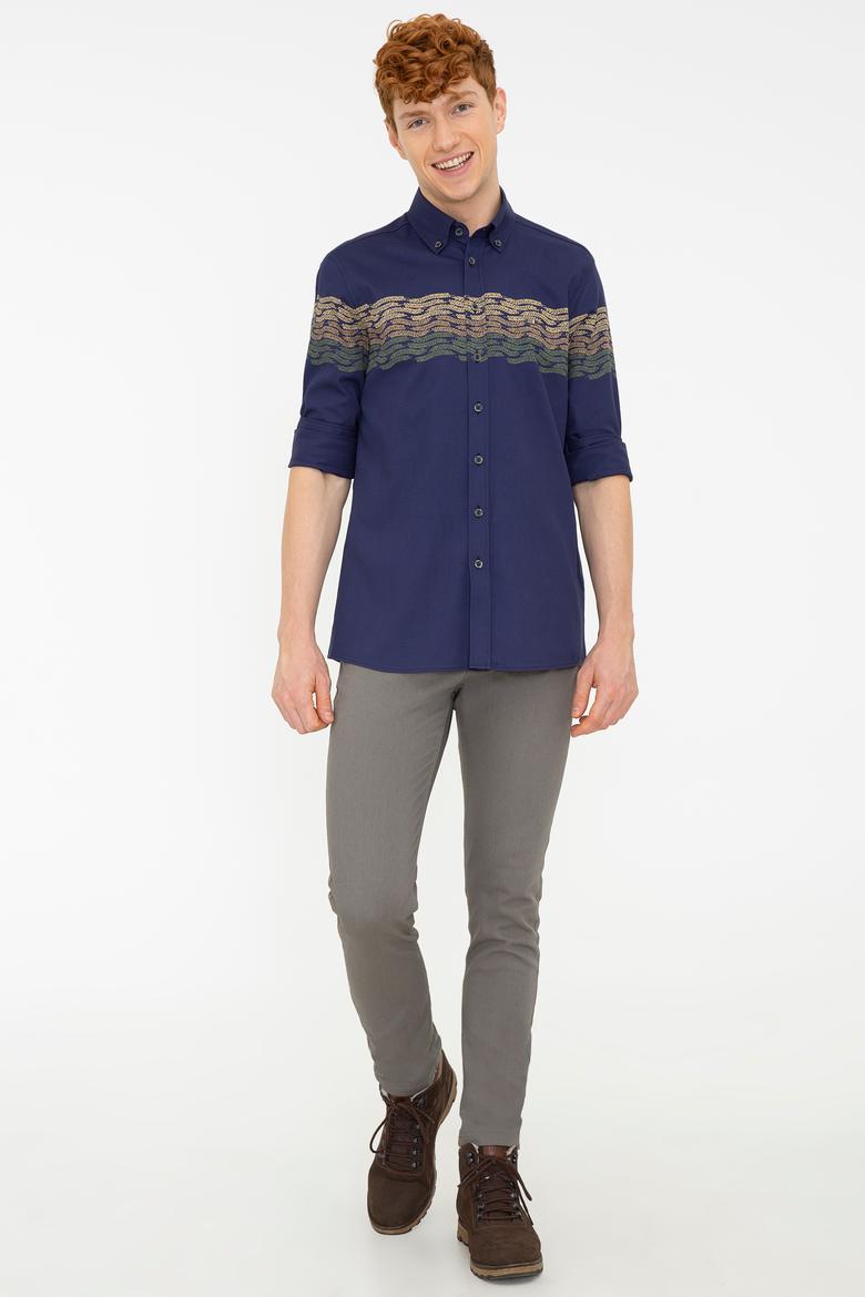 Erkek Lacivert Uzun Kollu Gömlek - 50237909005