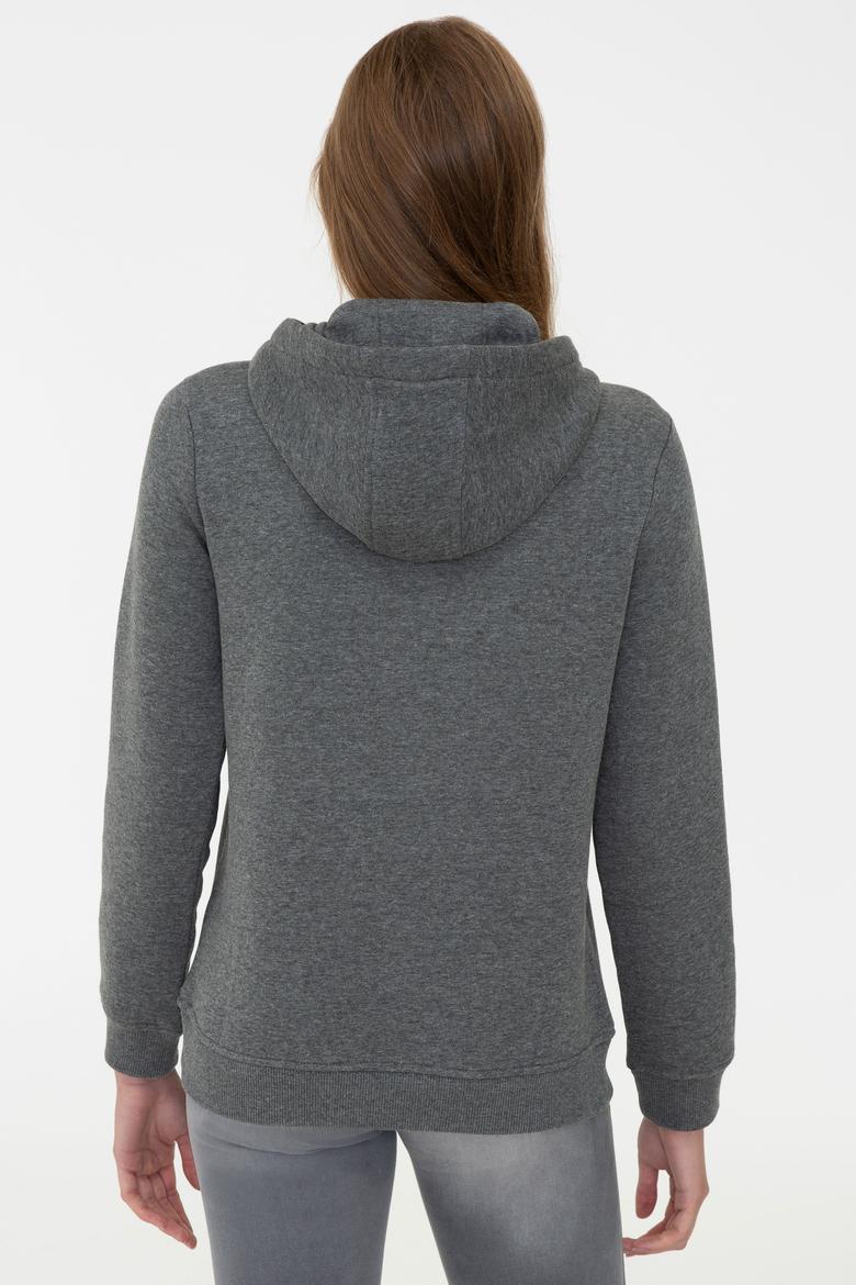 Kadın Antrasit Melanj Basic Sweatshirt - 50240707064