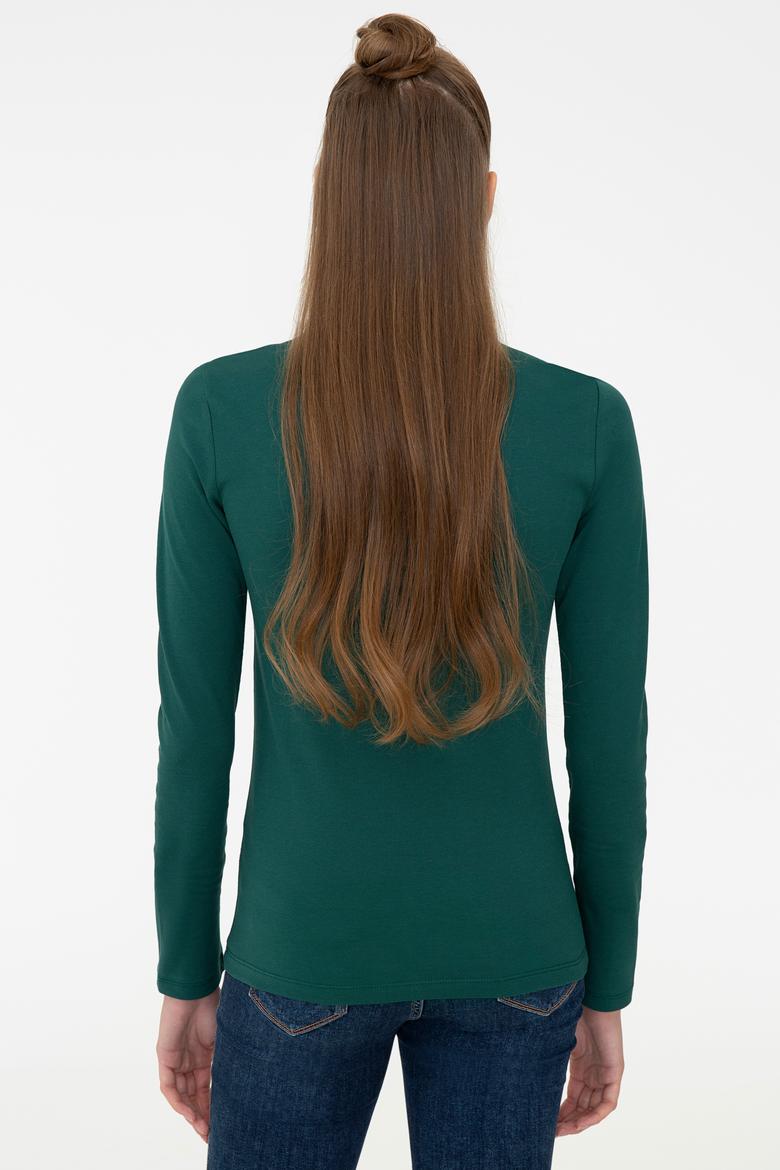 Kadın Koyu Yeşil Basic Sweatshirt - 50240710104