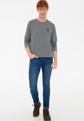 Erkek Antrasit Melanj Basic Sweatshirt - 50240918031