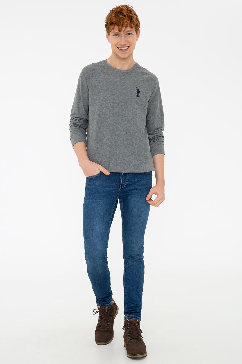 Erkek Antrasit Melanj Basic Sweatshirt - 50240918031