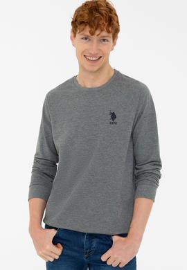 Erkek Antrasit Melanj Basic Sweatshirt - 50240918031