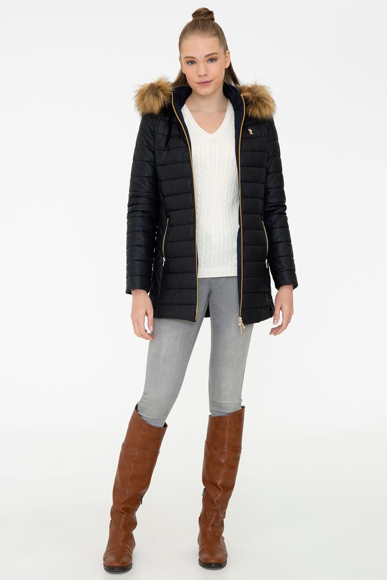 Kadın Lacivert Deri Mont Kaban - 50243797012