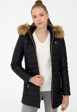 Kadın Lacivert Deri Mont Kaban - 50243797012