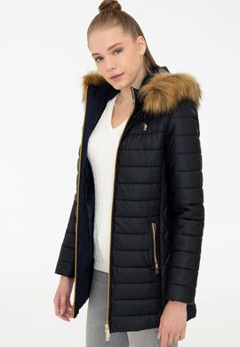 Kadın Lacivert Deri Mont Kaban - 50243797012