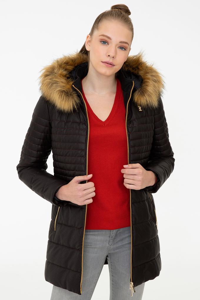 Kadın Kırmızı Deri Mont Kaban