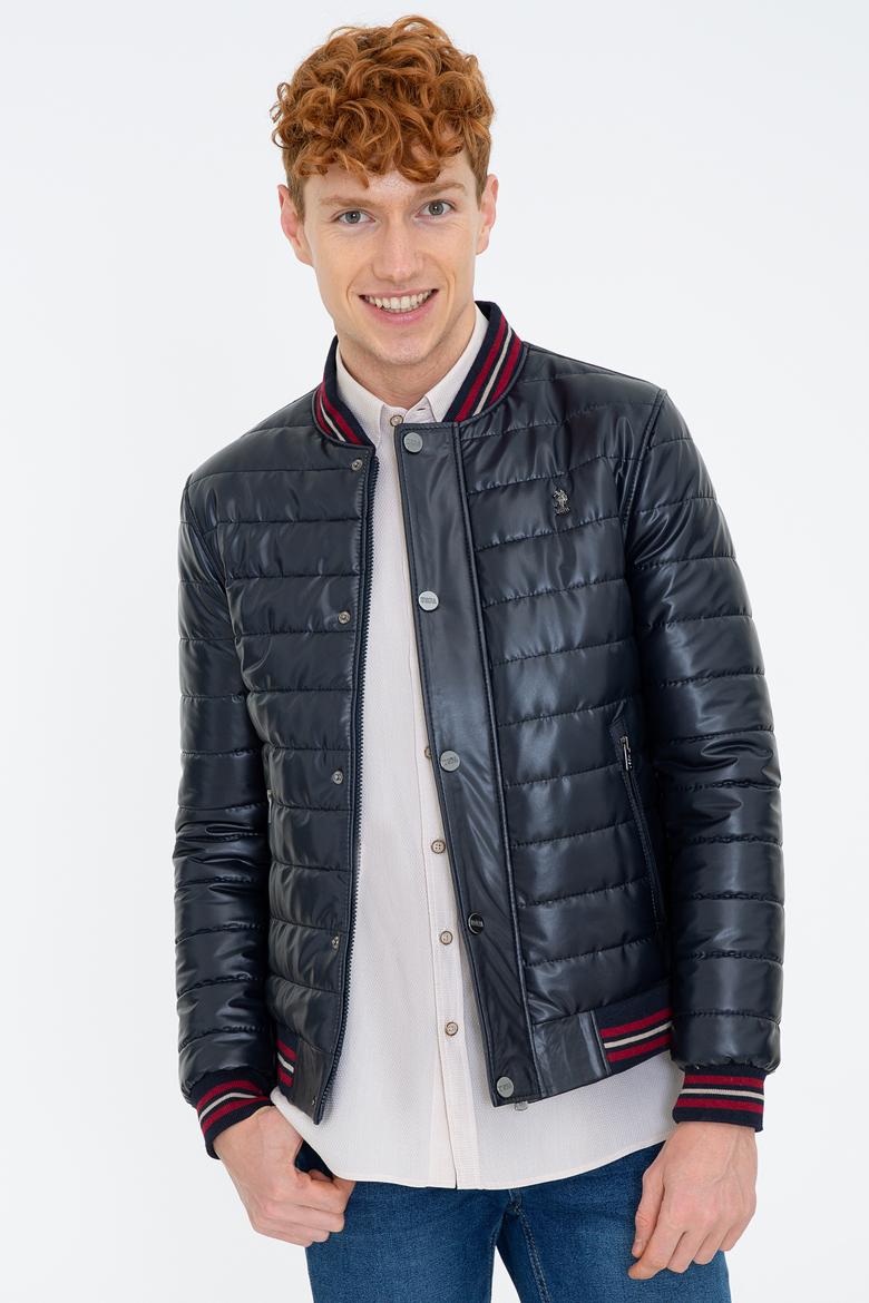 Erkek Lacivert Deri Mont Kaban