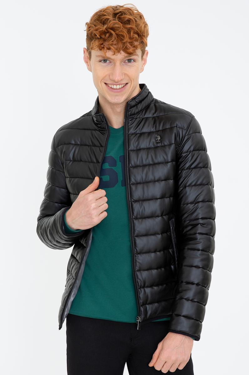 Erkek Siyah Deri Mont Kaban