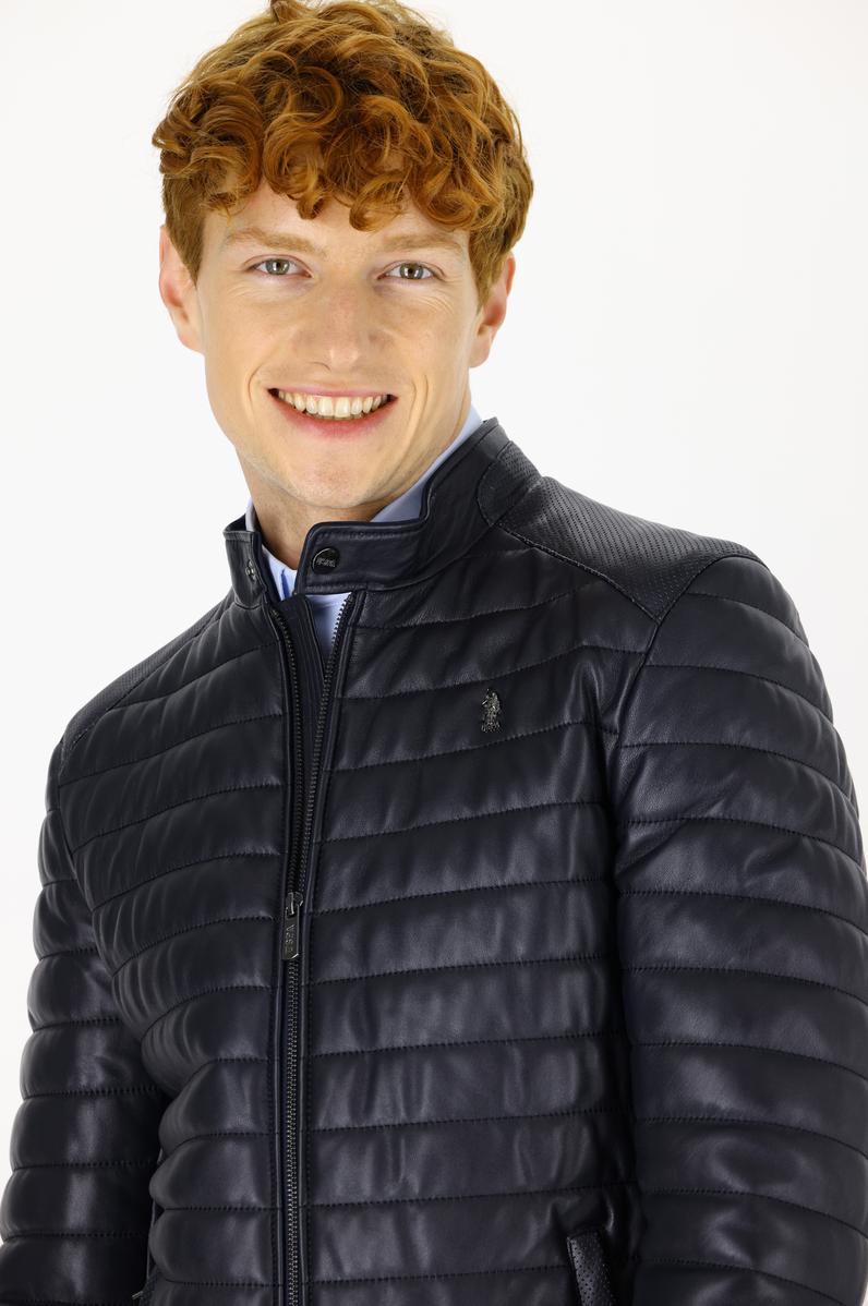 Erkek Lacivert Deri Mont Kaban