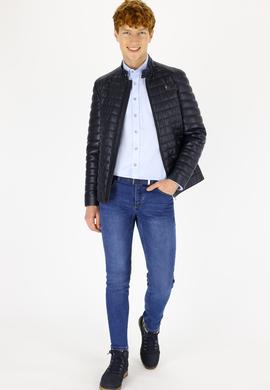 Erkek Lacivert Deri Mont Kaban - 50243887013