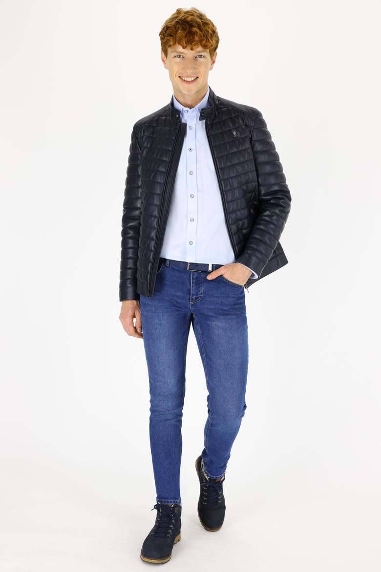 Erkek Lacivert Deri Mont Kaban - 50243887013