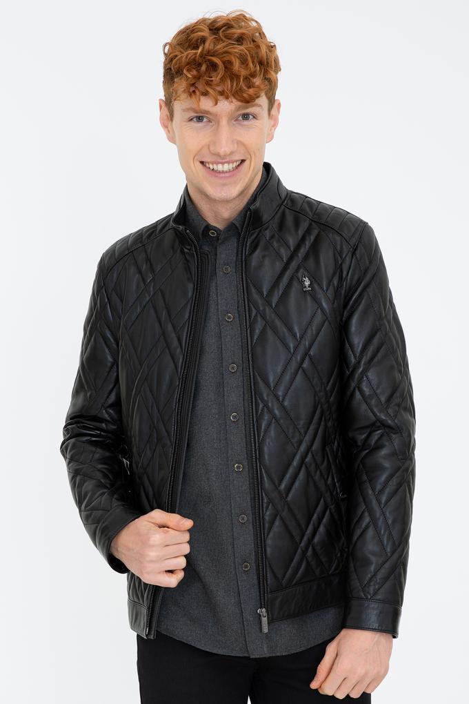 Erkek Siyah Deri Mont Kaban