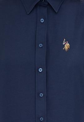 Kadın Lacivert Uzun Kollu Basic Gömlek - 50236818042