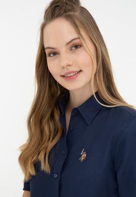 Kadın Lacivert Uzun Kollu Basic Gömlek - 50236818042