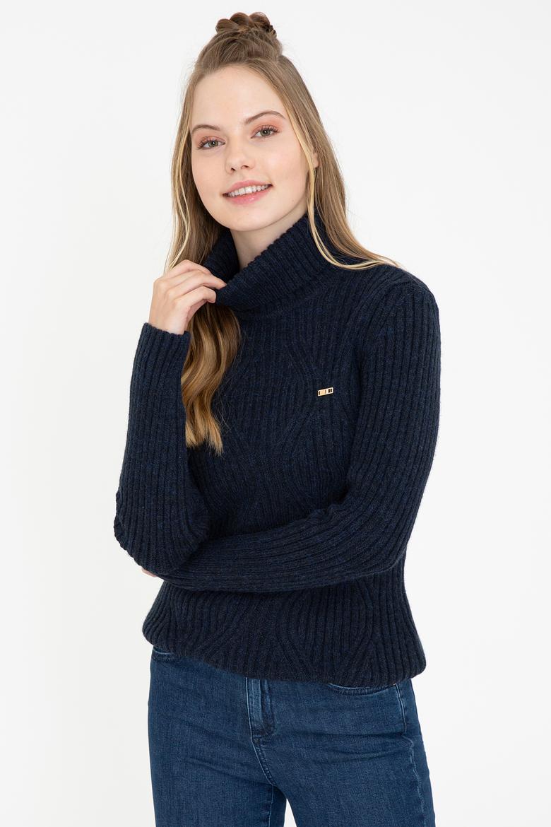 Kadın Lacivert Triko Kazak