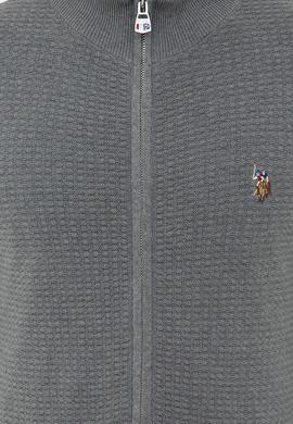 Erkek Gri Melanj Basic Triko Hırka - 50236960001