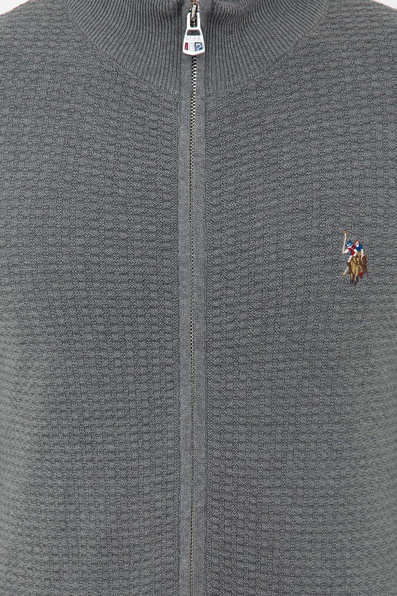 Erkek Gri Melanj Basic Triko Hırka - 50236960001