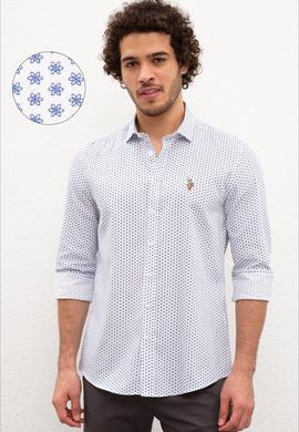 Erkek Lacivert Desenli Gömlek Uzunkol - 50218682013