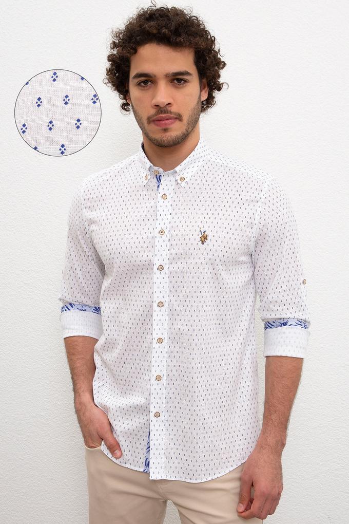 Erkek Beyaz Gömlek Uzunkol