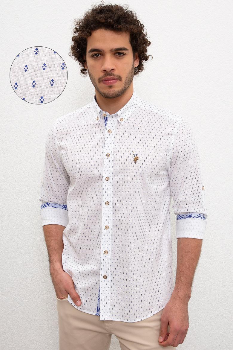 Erkek Beyaz Gömlek Uzunkol