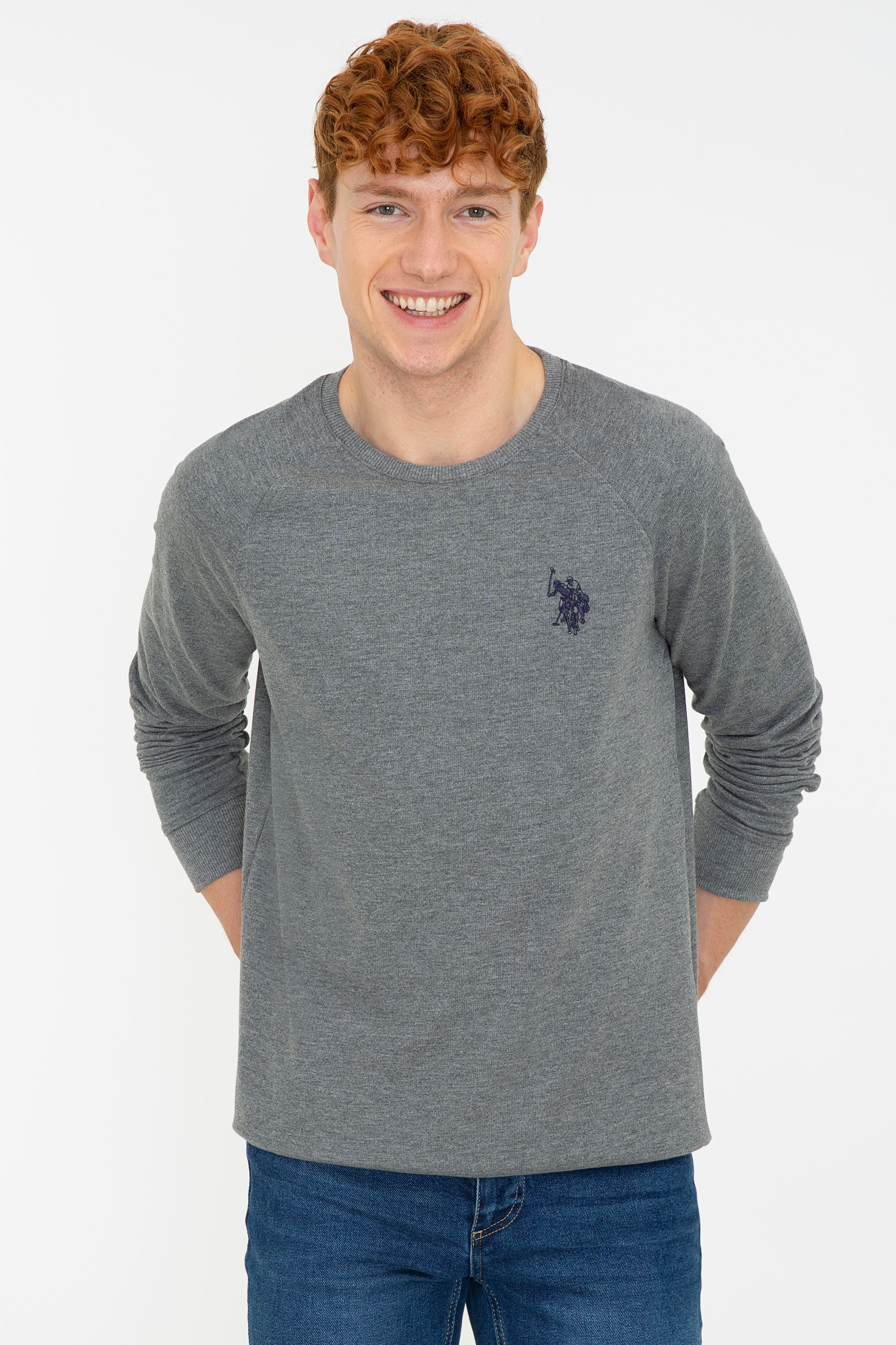 Erkek Antrasit Melanj Basic Sweatshirt - Image 1