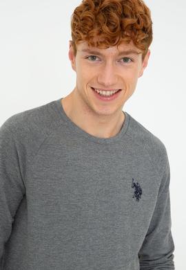 Erkek Antrasit Melanj Basic Sweatshirt - 50244467037