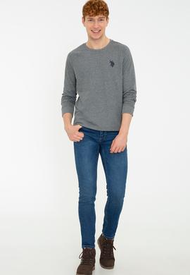 Erkek Antrasit Melanj Basic Sweatshirt - 50244467037