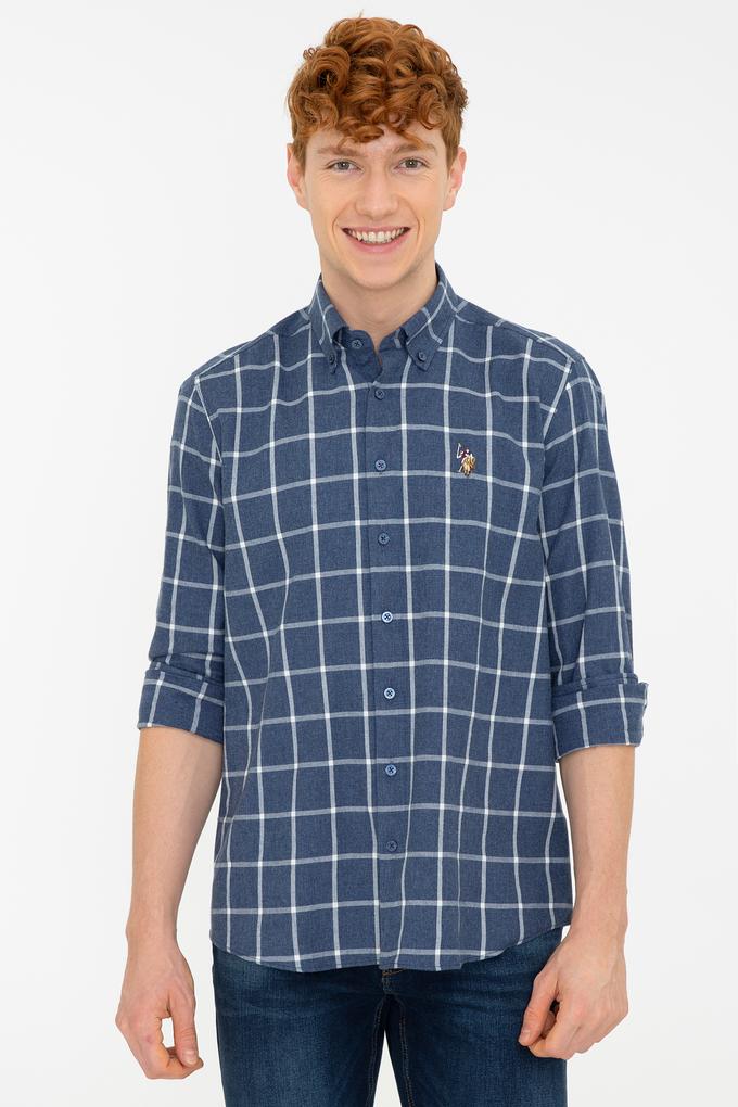 Erkek Lacivert Gömlek Uzunkol