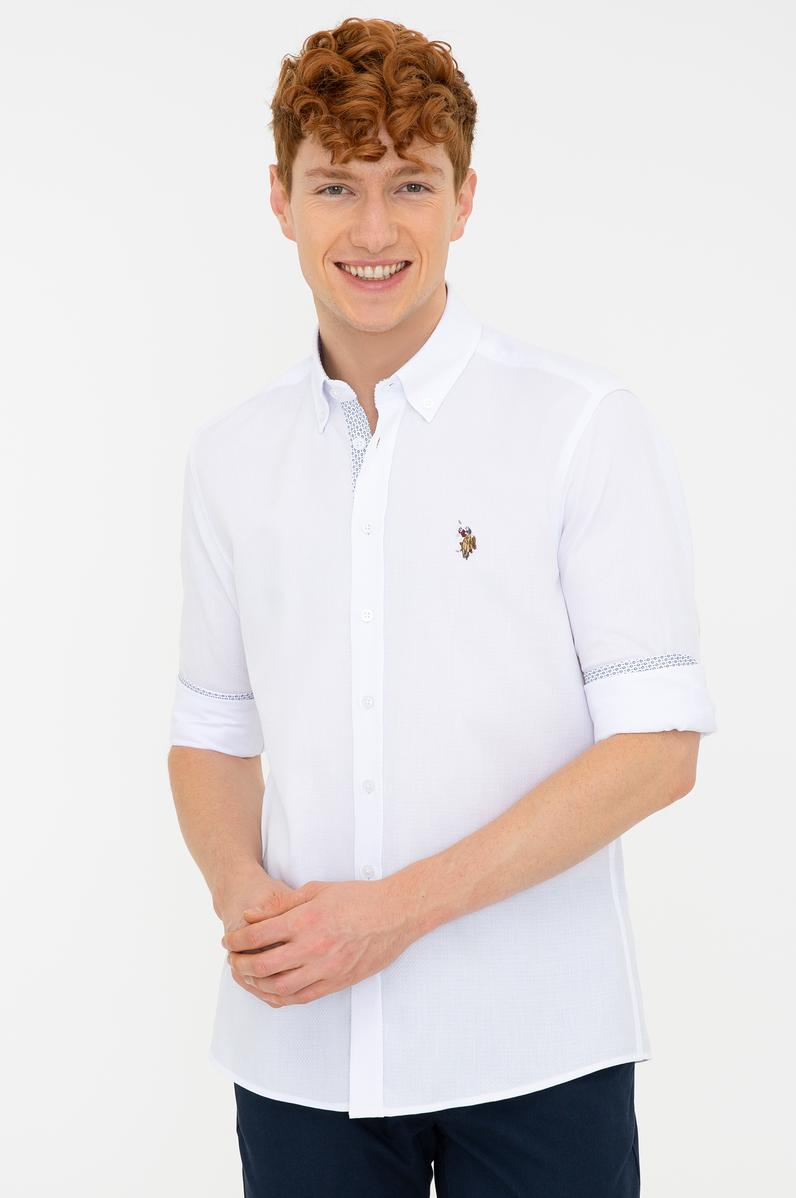 Erkek Beyaz Gömlek Uzunkol