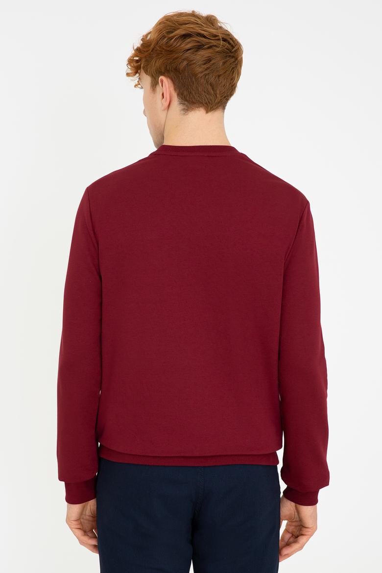 Erkek Bordo Basic Sweatshirt - 50237233080