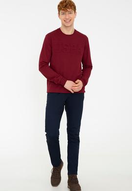 Erkek Bordo Basic Sweatshirt - 50237233080