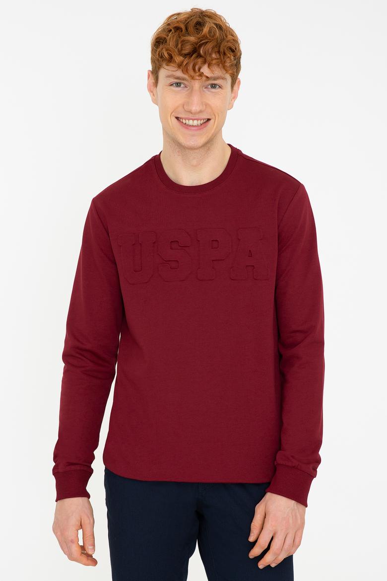 Erkek Bordo Basic Sweatshirt