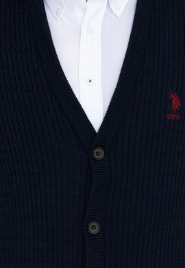 Erkek Lacivert Basic Triko Hırka - 50236997005