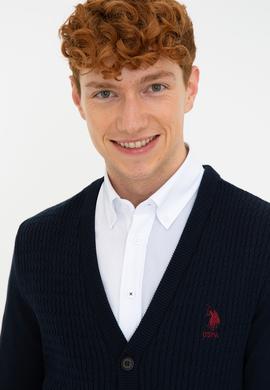 Erkek Lacivert Basic Triko Hırka - 50236997005