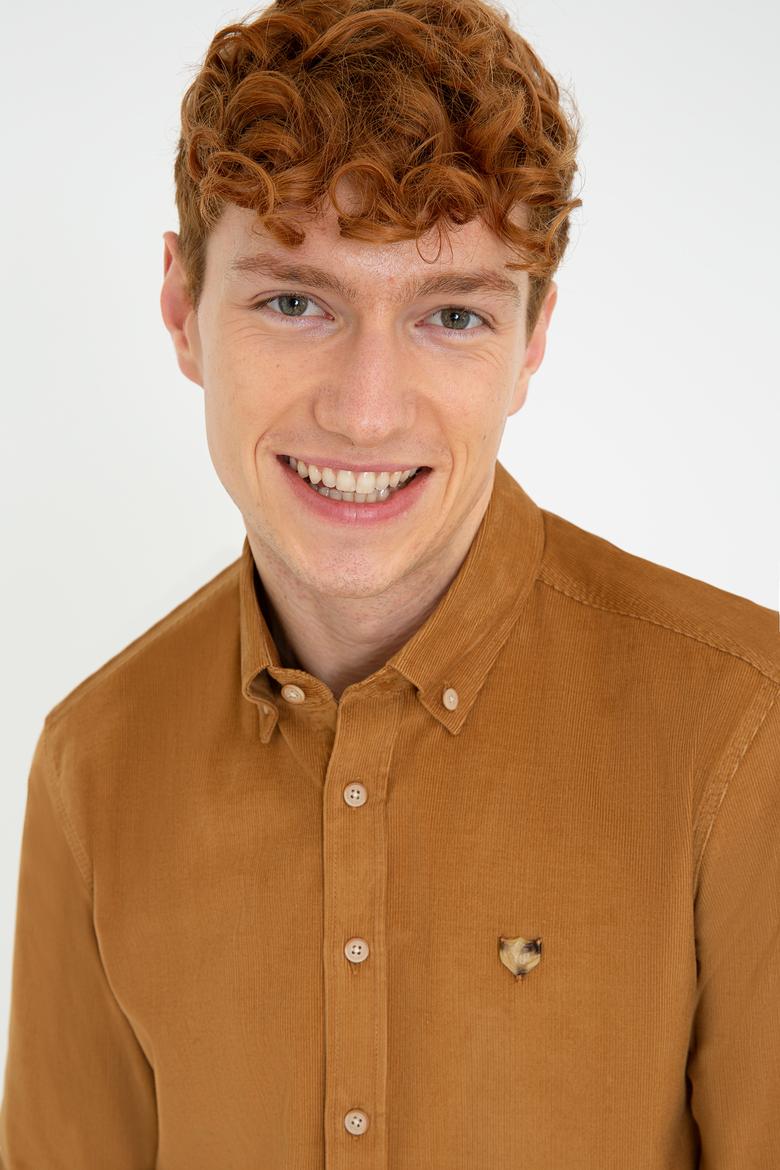 Erkek Hardal Uzun Kollu Gömlek - 50237877038